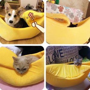 Warm & Portable Banana Pet Bed